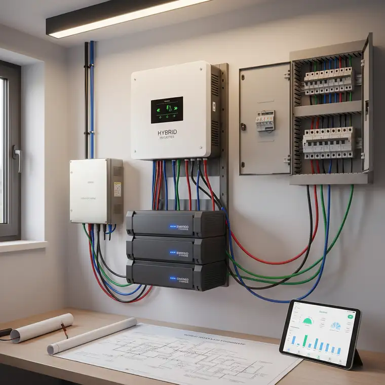 Schemat porównujący scenariusz AC-coupled i DC-coupled, pokazujący jak dobrać falownik hybrydowy do istniejącej instalacji on-grid bez wymiany paneli