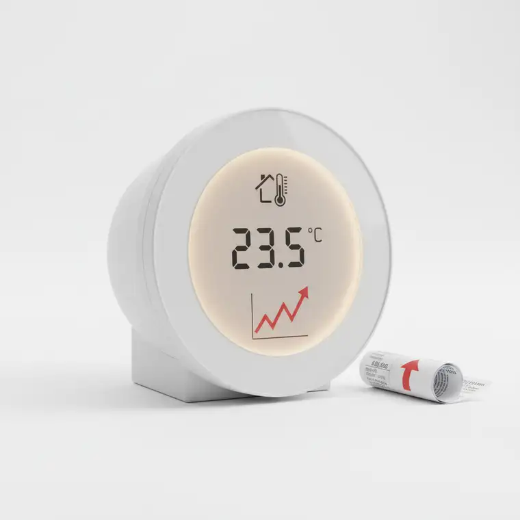 Jednostka zewnętrzna pompy ciepła powietrze-woda w mroźny dzień, ilustrująca ryzyko przegrzewania i wzrostu rachunków za prąd zimą