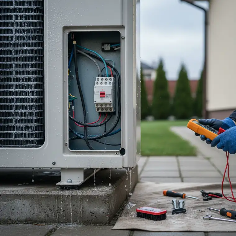 Co robić, gdy pompa ciepła wybija różnicówkę podczas odszraniania?