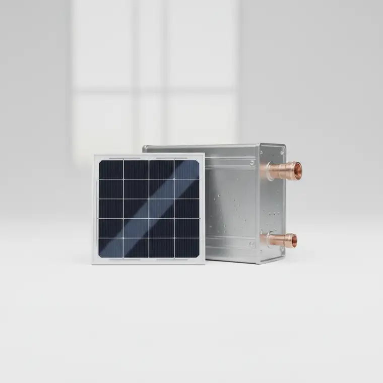 Rodzinny dom jednorodzinny 120 m² z dachem pokrytym panelami fotowoltaicznymi, ilustrujący wybór fotowoltaika czy pompa ciepła jako pierwsza inwestycja