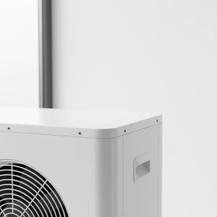 Schematiczny rysunek domu 100 m² ogrzewanego pompą ciepła w Polsce 2024, wizualizacja kosztów i zapotrzebowania na energię