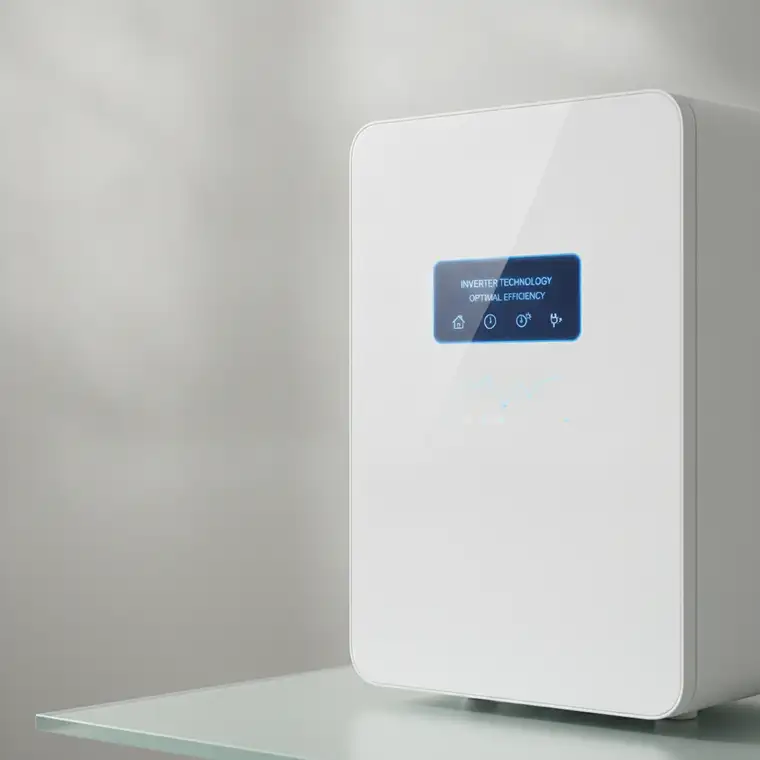 Schemat nowoczesnej instalacji z pompą ciepła inwerterową w małym domu 90 m², przystosowaną do taryfy G12w i rozliczeń energii w 2026 roku